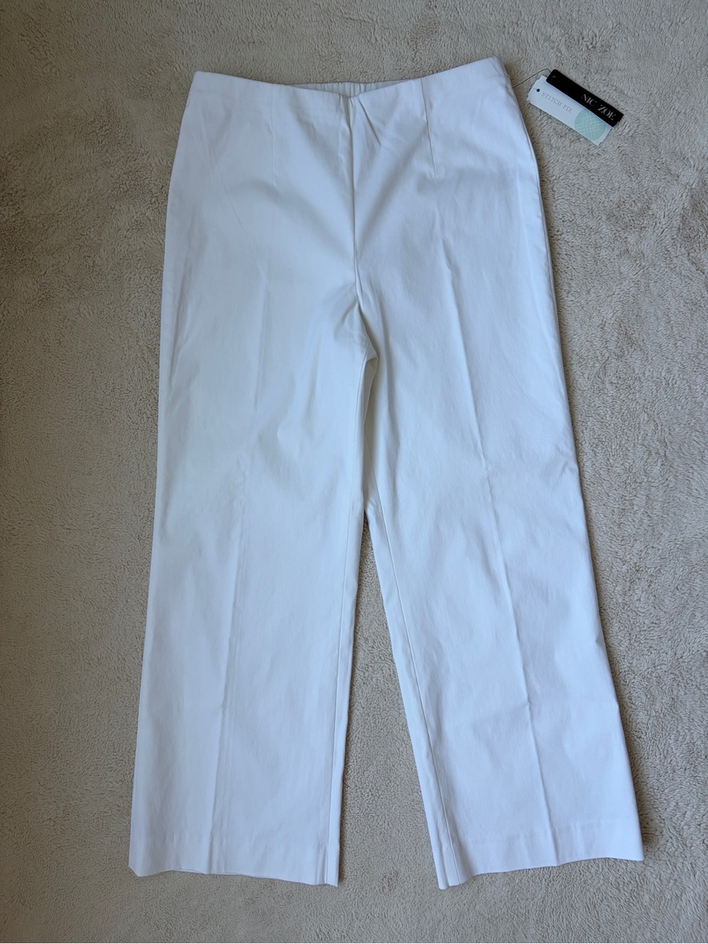 NWT NIC+ZOE White Wide-Leg Ankle Pants Women Size 6